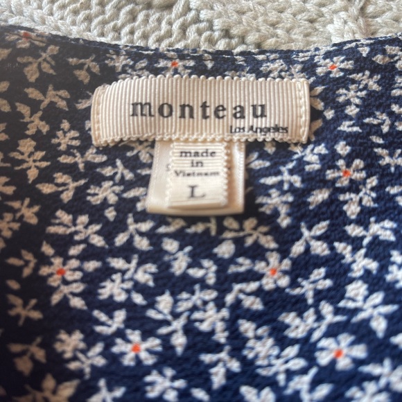 Monteau Los Angeles sun dress floral design size Large - Picture 3 of 7